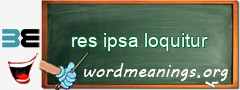 WordMeaning blackboard for res ipsa loquitur